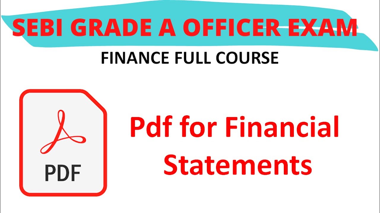 SEBI Free Finance Course - Pdf for Financial Statement
