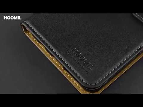 HOOMIL SAMSUNG GALAXY A70 CASE, LEATHER FLIP WALLET PHONE CASE COVER (BLACK)