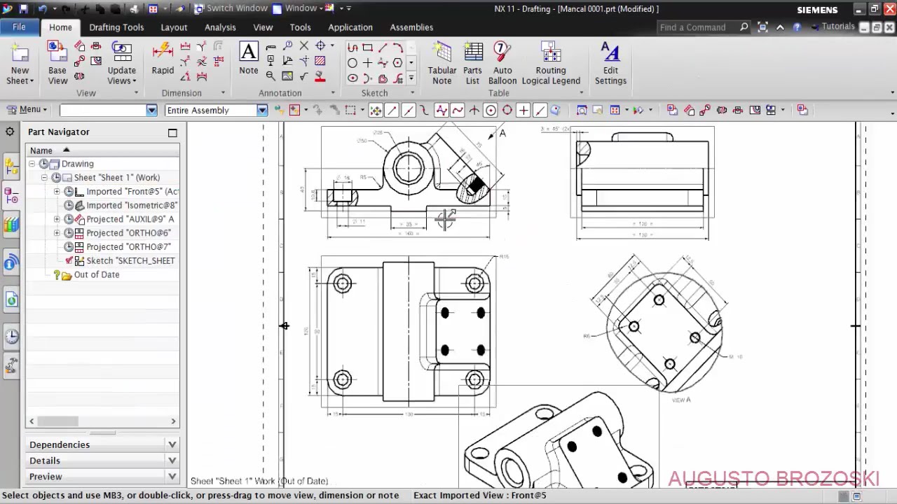 NX Siemens Desenho Detalhado Mancal 0001