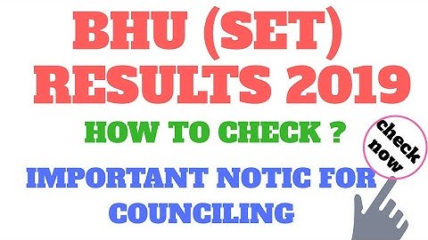 BHU SET RESULT 2019| BHU CHS RESULT 2019| CHS RESULT 2019| CHS BHU RESULT