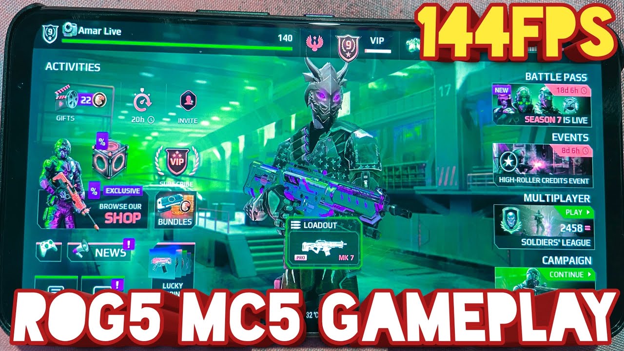 Asus Rog5 Modern Combat 5 Gameplay Test || AmarGamingYT|| 144fps Gameplay 4k