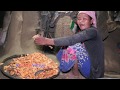 Cooking red mushroom found in forest and cooking food of maize flour ll Village Technology