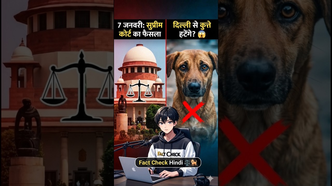 7 January को सुप्रीम कोर्ट का बड़ा फैसला! ⚖️🐕 Stray Dog Ban?#shorts #factcheck#SupremeCourt