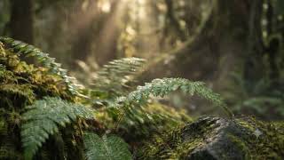 Rain Sounds in the Deep Woods 🌧️ Soft Sunbeams & Rain Ambiance for Focus & Stress Relief