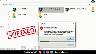 Famous Mapping network printer fails with A policy is in effect on your computer which prevents | LearnBulk Wealth