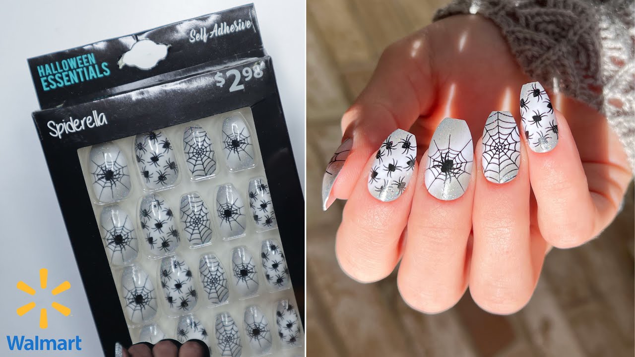 Trying 3 Walmart Press On Nails Halloween Press On Designs YouTube