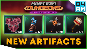 ALL NEW ARTIFACTS SHOWCASE & Where To Find Them in Minecraft Dungeons: Flames of The Nether DLC