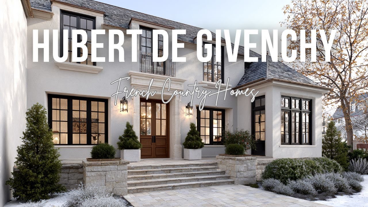 Refined Winter French Country Homes inspired by Hubert de Givenchy in pale gray and ivory