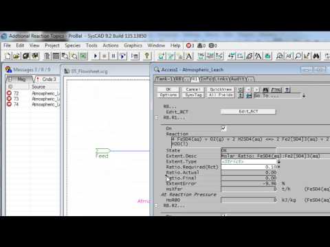 SysCAD Tutorial Section 5 Additional Topic 1 - Add a Source to Reaction Editor