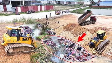 Ep12| Expert Operator Skills Dozer SHANTUI! Cutting Slope Remove The Mud With Removal Clearing Trash