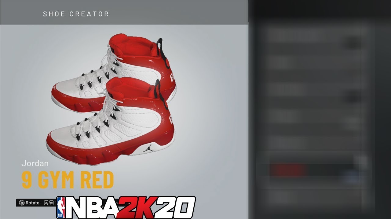 NBA 2K20 Shoe Creator Jordan 9 Gym Red 🔌🔥👟