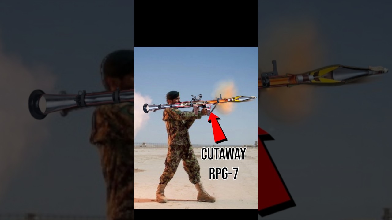 Soviet RPG-7 Cutaway Display with Cutaway PG-7 Rocket for Sale.