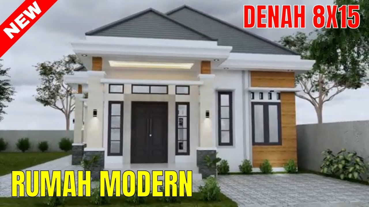 26 Desain rumah 8x15 3 kamar 1 lantai