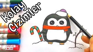 Kolay Çizimler | Sevimli Penguen Nasıl Çizilir | Kawaii Resim Çizimleri