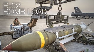 Loading JDAM Bombs Onto B-52 Strategic Bomber