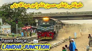 Exploring Karachi’s BUSIEST LANDHI Junction | Fast Trains, Massive Rush & Beautiful Evening 😍