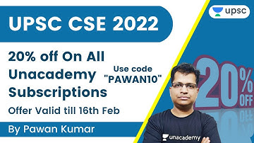 20% off on all Unacademy Subscriptions | Offer Valid till 16th Feb | Use code: PAWAN10