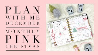 PLAN WITH ME 〰️ DECEMBER MONTHLY PINK CHRISTMAS SPREAD