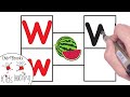 How to write letters for children - Teaching alphabet letters W - Alphabet for kids