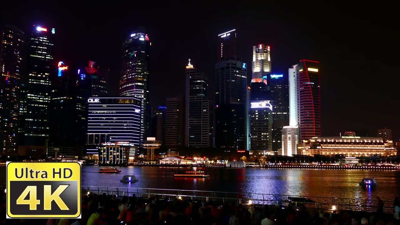 Сингапурское Light & Water Show - Удивительное видео 4k   ультра HD
