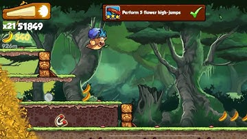 Banana Kong Perform 5 flower high-jumps (In One Run)