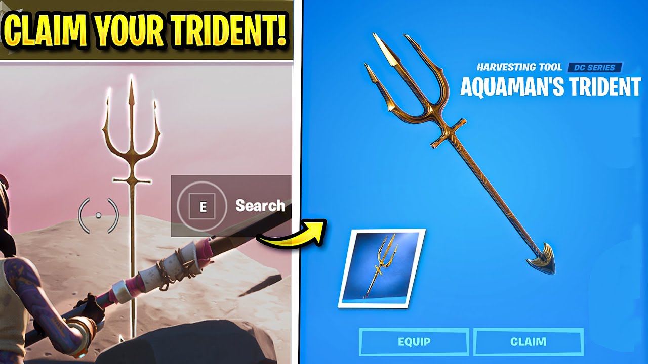 Claim your Trident at Coral Cove! (How to Unlock AQUAMAN'S TRIDENT!) - Fortnite Aquaman Challenge