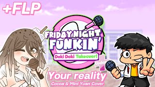Friday Night Funkin Doki Doki Takeover Plus - Your Reality Cocoa & Mini Yuan Cover Flp