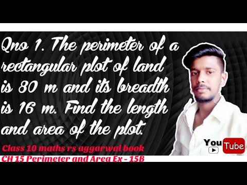 The perimeter of a rectangular plot of land is 80 m and its breadth is ...