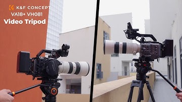 K&F CONCEPT Heavy Duty Video Tripod VA18+ VH081 with Fluid Head for Videographers Filmmakers
