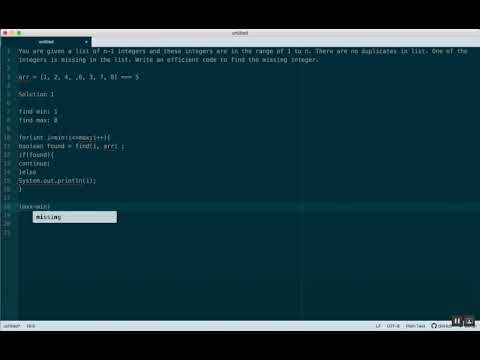 PSDS-1 (Find A Missing Number In List)