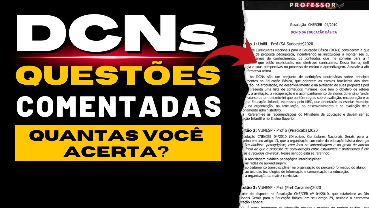 Concurso de Professor [QUESTÕES COMENTADAS ] DCNs da Educação Básica - 👉#concursoprofessor