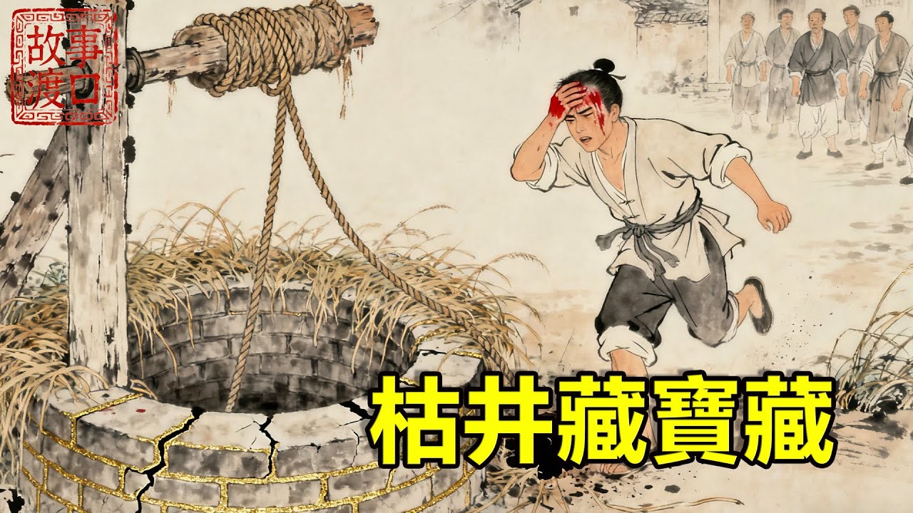 乞兒被诬陷偷吃祭品被毒打，连忙躲進古井避難，谁知井底竟藏着前朝藏寶窟！帶出一袋金珠，全村人傻眼了！【故事渡口】#民間故事 #故事分享 #故事