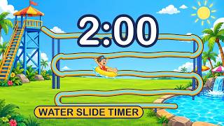 2 Minute Timer 🌊 Water Slide Countdown with Surf Music | Fun Classroom Timer