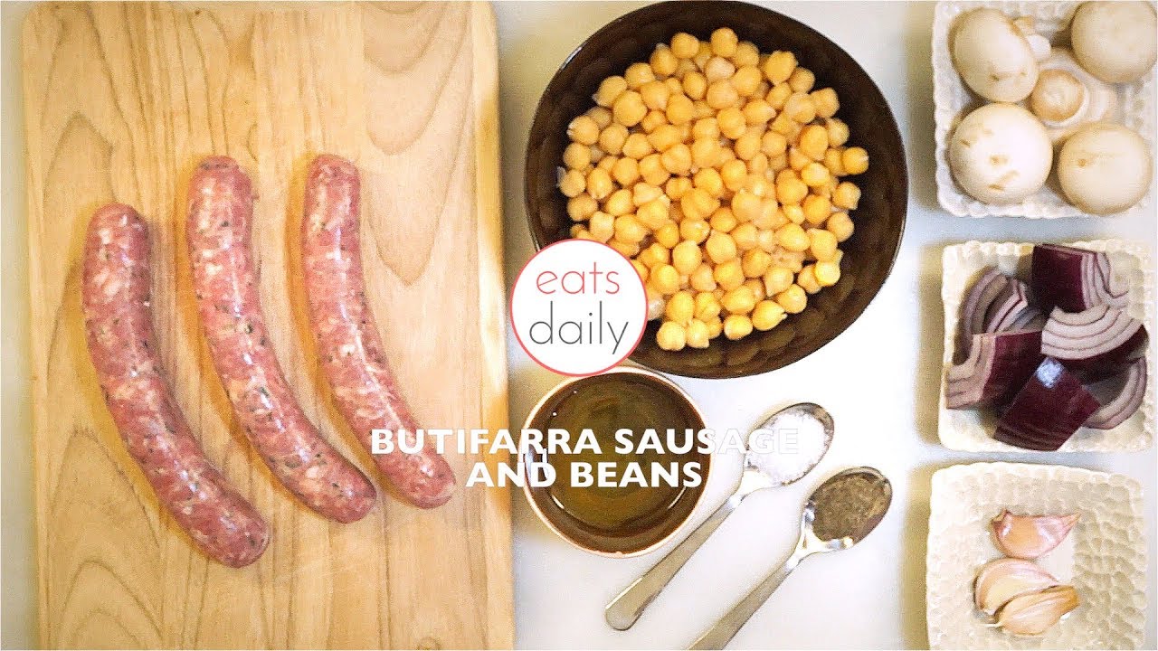 Spanish Butifarra Sausage and Garbanzo Bean Dinner Recipe