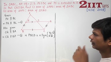 SIMILARITY Exercise 13.3 Q10 Class X ICSE | IIT JEE In ∆ABC, AP : PB = 2 : 3. PO is parallel to BC