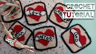 Crochet Granny Square Heart Tattoo Coaster
Crochet Granny Square Heart Tattoo Coaster -
Designed by Sig, Weaving Wyrd Studio
Yarns Used or seen in this video:
1. Yarn Laines Loops & Threads, Capri Eco Cotton (Worsted Weight - 4)
a. Cranberry
b. Cream
c. Mocha
2. White Yarn (100% cotton, size 3) Brand unknown
3. Black Yarn (cotton/polyester blend, size 2) Brand unknown
There are many ways you can help support my channel. Subscribe, tap the Notification Bell, Like and Comment on my videos. Crochet Granny Square Heart Tattoo Coaster