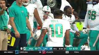 Tua \& Tyreek put up video game numbers as Dolphins beat Chargers in final 2 minutes