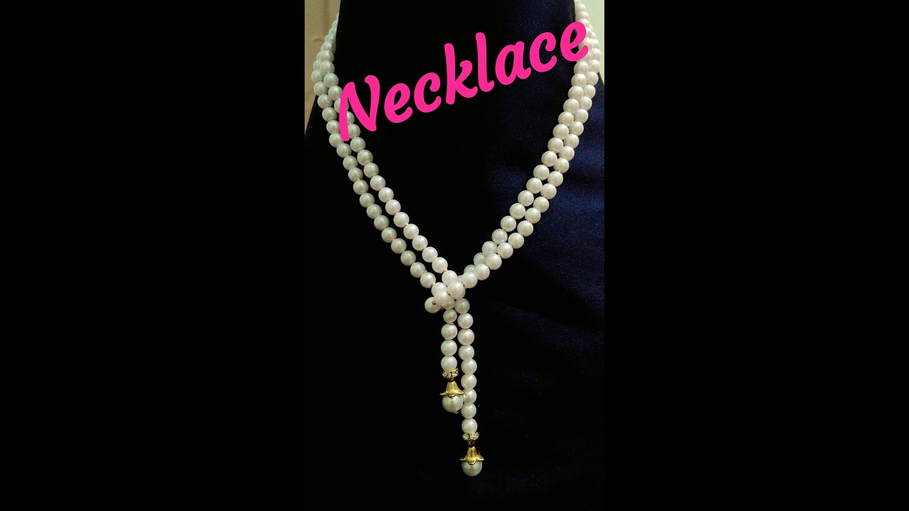 #necklace Pearl Necklace|How to make|Simple and light weight Pearl ...