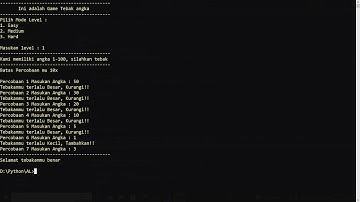 Program Game Tebak Angka Menggunakan Python || Result