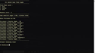 Program Game Tebak Angka Menggunakan Python || Result
