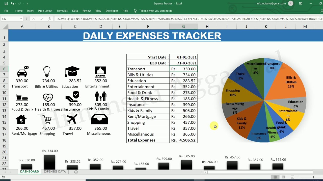 How To Maintain Daily Expenses In Excel Daily Expenses Tracker In 