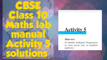 Cbse// class 10 //maths lab manual //Activity 5 //solutions