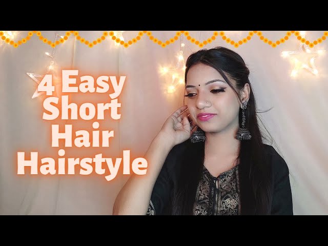 simple short hair hairstyles for college office girl || festive easy hairstyle ||