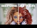 REVAMPING OLD DOLLS 🖌️ MONSTER HIGH CLAWDEEN REPAINT | [relaxing] Doll Repaint ooak | etellan