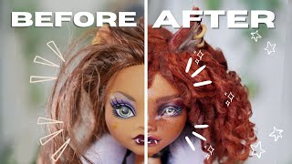 : REVAMPING OLD DOLLS  MONSTER HIGH CLAWDEEN REPAINT | [relaxing] Doll Repaint ooak | etellan