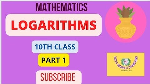 Logarithms for ap ts class 10 part 1 @*Vidya Bharati Champions*