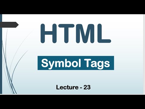 Symbol Tags in HTML | How to use HTML Symbol Tags in HTML | Lec -23