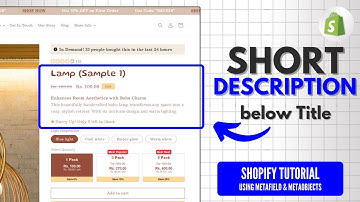 How to add short Product Description / Summary below Product Title using Metafield on Shopify