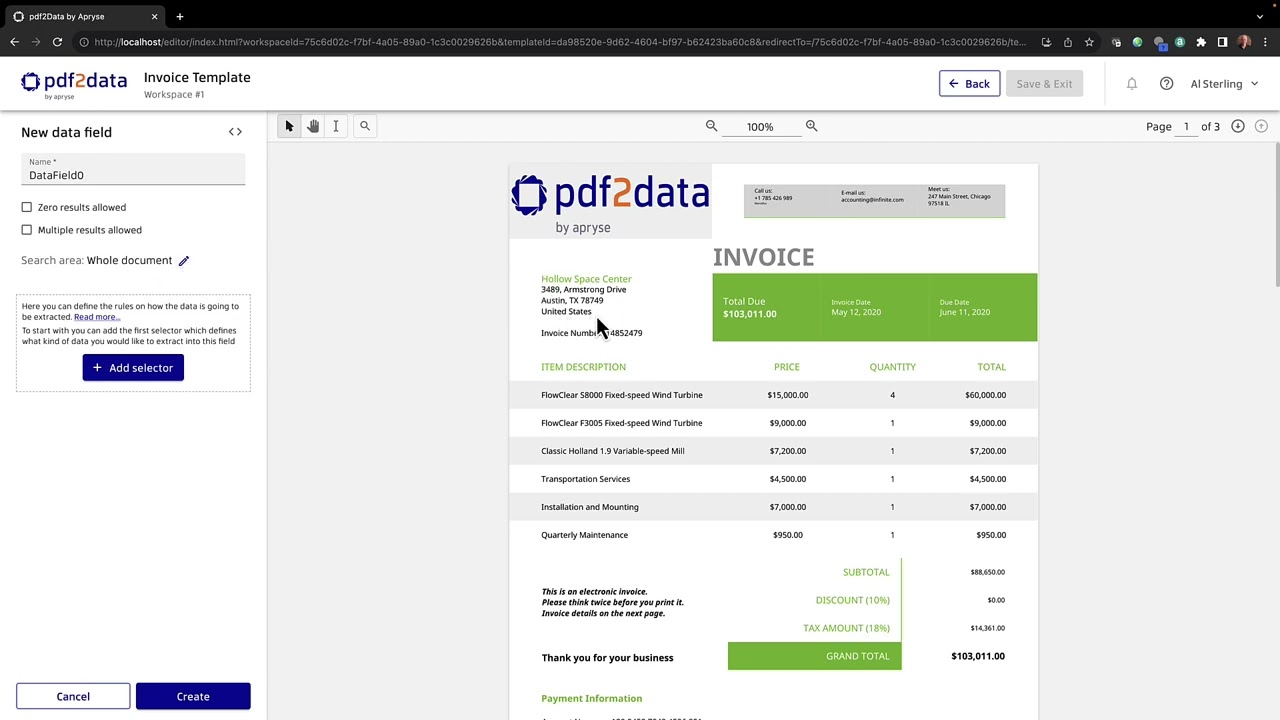 How to Use the New Search Area Feature of pdf2Data