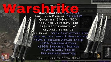 D2R Unique Items - Warshrike (Winged Knife)